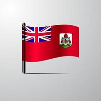 bermuda agitando brillante bandiera design vettore