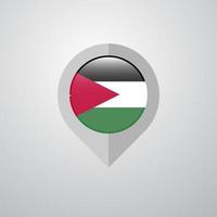 carta geografica navigazione pointer con Giordania bandiera design vettore