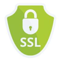 accesso ssl certificato icona, cartone animato stile vettore