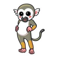 carino poco scoiattolo scimmia cartone animato in piedi vettore