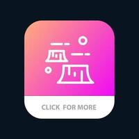 fabbrica danno la deforestazione distruzione ambiente mobile App pulsante androide e ios linea versione vettore