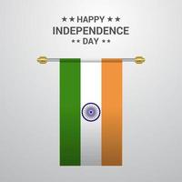 India indipendenza giorno sospeso bandiera sfondo vettore