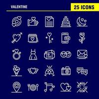 San Valentino linea icone impostato per infografica mobile uxui kit e Stampa design includere CD disco amore San Valentino romantico mano amore San Valentino icona impostato vettore