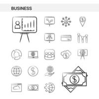 attività commerciale mano disegnato icona impostato stile isolato su bianca sfondo vettore