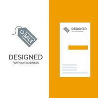 e-commerce shopping etichetta vendita grigio logo design e attività commerciale carta modello vettore