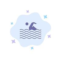 attività sport nuotare nuoto acqua blu icona su astratto nube sfondo vettore