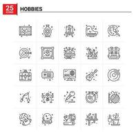 25 Hobby icona impostato vettore sfondo