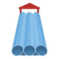 acqua parco diapositiva tubi icona, cartone animato stile vettore