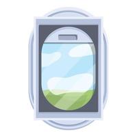 aereo finestra icona, cartone animato stile vettore
