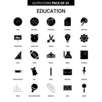 formazione scolastica glifo vettore icona impostato