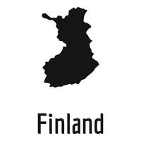 Finlandia carta geografica nel nero vettore semplice