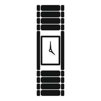 orologio da polso donna icona, semplice nero stile vettore