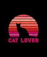 disegno della maglietta del gatto vettore