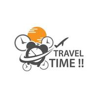 viaggio tempo vacanza fine settimana logo design illustrazione concetto vettore