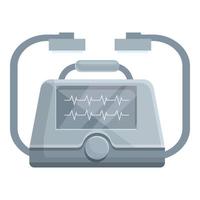 cardiovascolare defibrillatore icona, cartone animato stile vettore