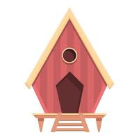 bungalow cabina icona cartone animato vettore. mare villa vettore