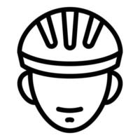ciclista con casco icona, schema stile vettore