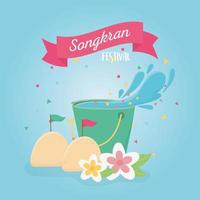 celebrazione del festival di songkran vettore