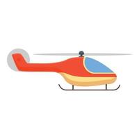 vigore salvare elicottero icona, cartone animato stile vettore