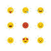 impostato di giallo emoji design vettore