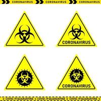 raccolta di segnali di pericolo di coronavirus vettore