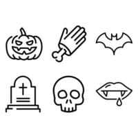 set di icone di halloween vettore