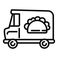 Sandwich strada camion icona, schema stile vettore