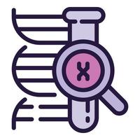 X test tubo dna icona schema vettore. genetico gene vettore