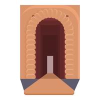tunnel rotaia icona, cartone animato stile vettore