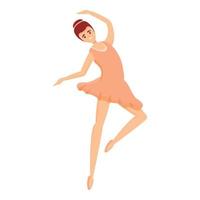 bellezza ballerina icona, cartone animato stile vettore