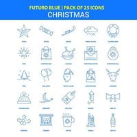 Natale icone Futuro blu 25 icona imballare vettore