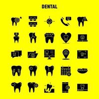 dentale solido glifo icone impostato per infografica mobile uxui kit e Stampa design includere dente denti dentista pulito infetto dente denti collezione moderno Infografica logo e pittogramma v vettore
