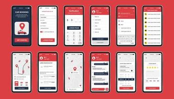 kit di design unico per prenotazione auto per app mobile