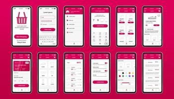 kit di design unico per lo shopping online per app mobile vettore