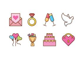 Matrimonio Icon Pack vettore