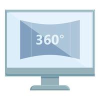 360 in linea giro icona cartone animato vettore. virtuale video vettore