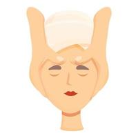 schiuma viso massaggio icona cartone animato vettore. facciale pelle vettore