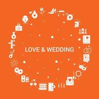 amore e nozze icona impostato Infografica vettore modello