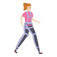 futuristico esoscheletro icona, cartone animato stile vettore