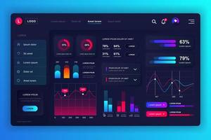 pannello di amministrazione neumorfo kit ui dashboard vettore