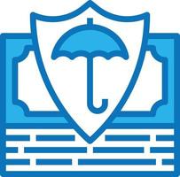 assicurazione i soldi protezione sicurezza bancario - blu icona vettore