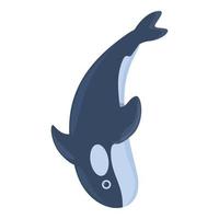 nero uccisore balena icona, cartone animato stile vettore