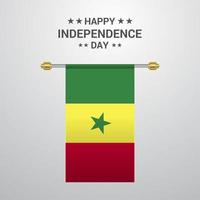 Senegal indipendenza giorno sospeso bandiera sfondo vettore