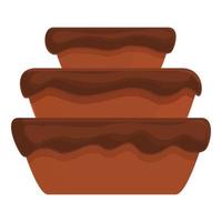 cioccolato torta icona cartone animato vettore. cacao caramella vettore