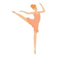 bambini ballerina icona, cartone animato stile vettore