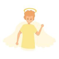Paradiso angelo icona, cartone animato stile vettore