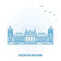 reichstag edificio blu punto di riferimento creativo sfondo e manifesto modello vettore