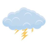 nuvola temporalesca icona, cartone animato stile vettore