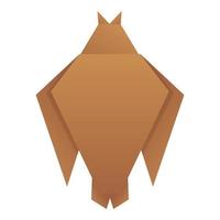 gufo origami icona cartone animato vettore. carta uccello vettore