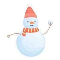 pupazzo di neve giocare divertimento icona cartone animato vettore. cappello uomo vettore